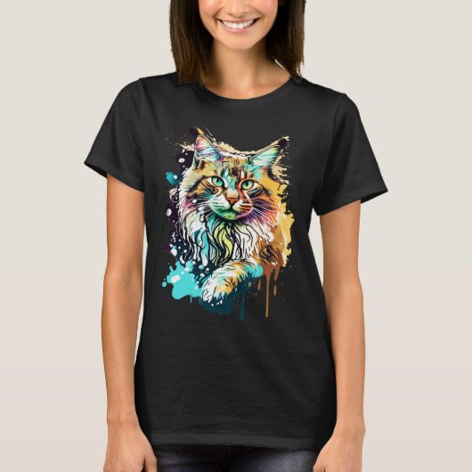 T-shirt Chat Splash Maine Coon 1 (Devant)