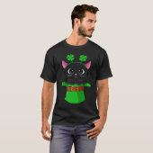 T-shirt Chat St Patrick Journee Leprechaun Trèfle Chatons (Devant entier)