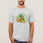 T-shirt Chat St. Patrick mignon avec or et arc-en-ciel (Devant)