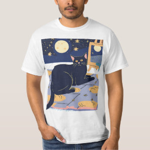 T-shirt Chat Starry Day Van Gogh Chat pour Amoureux des ch