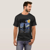 T-shirt Chat Starry Night Chat Van Gogh Chat Chat (Devant entier)