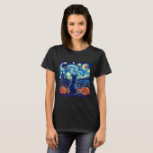 T-shirt Chat Starry Nuit Van Gogh Amoureux de les chats Ch (Devant entier)