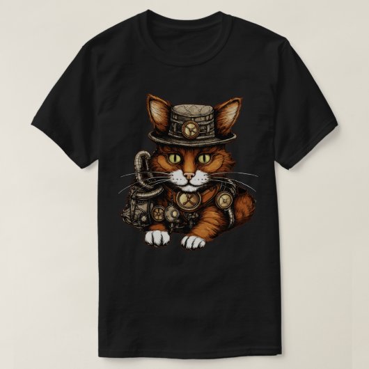 T-shirt Chat Steampunk (Design devant)