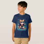 T-shirt Chat stylé en skateboard (Devant entier)