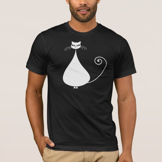 T-shirt Chat stylisé blanc (Devant)