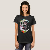T-shirt Chat Sugar Skull Moon Dia de Los Muertos Jour de (Devant entier)