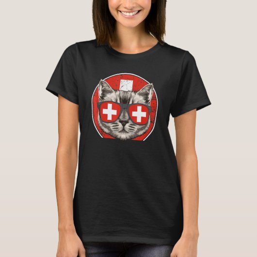T-shirt Chat Suisse Suisse (Devant)