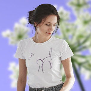 T-shirt Chat SuNi Abstrait en Plum
