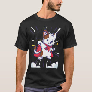 T-shirt Chat Super Héros Au Cap