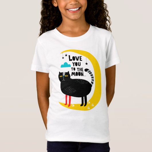 T-Shirt Chat sur la lune (Devant)