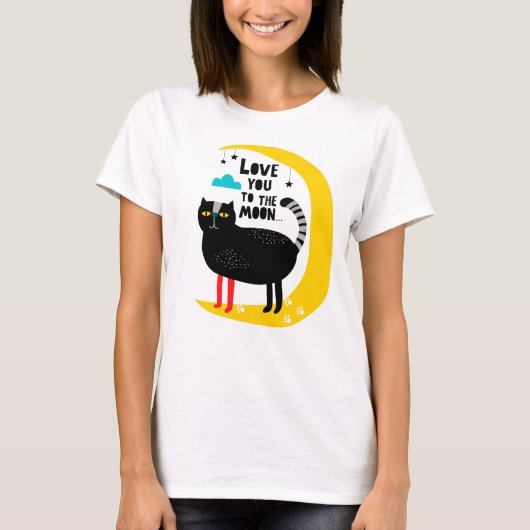 T-shirt Chat sur la lune (Devant)