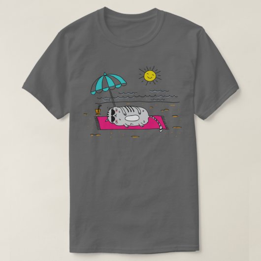T-shirt Chat sur la plage (Design devant)