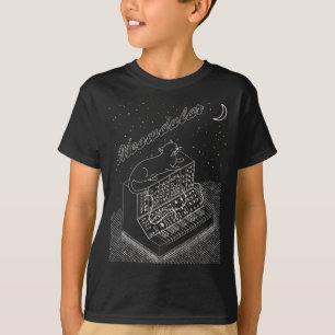 T-shirt Chat sur synthétiseur modulaire Funny