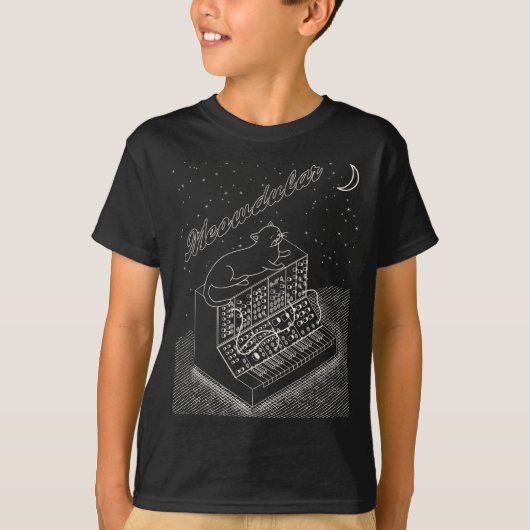 T-shirt Chat sur synthétiseur modulaire Funny (Devant)