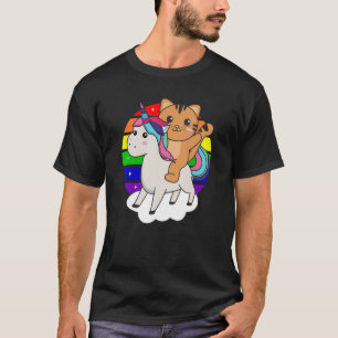 T-shirt Chat Sur Unicorn Rainbow Animaux Mets Unicorns Et 