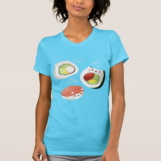 T-shirt Chat sushi mignon (Devant)