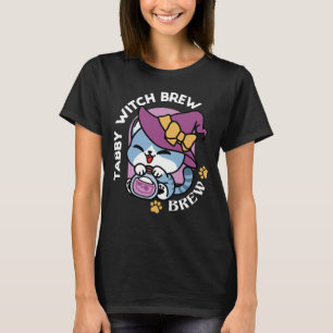 T-shirt Chat Tabby Halloween – Chapeau de Sorcière & Art d