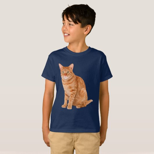 T-shirt Chat Tabby Orange (Devant entier)