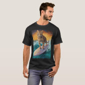 T-shirt Chat Tabby Surfant (Devant entier)