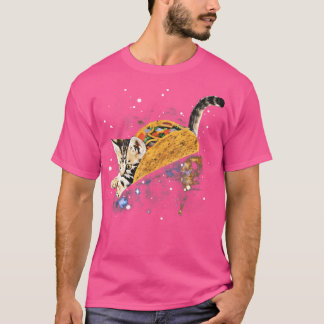 T-shirt Chat Taco Chat Taco Dans L'espace Drôle
