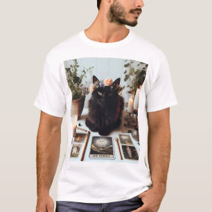 T-shirt Chat Tarot Cottagecore - Vibes de cuisine mystique