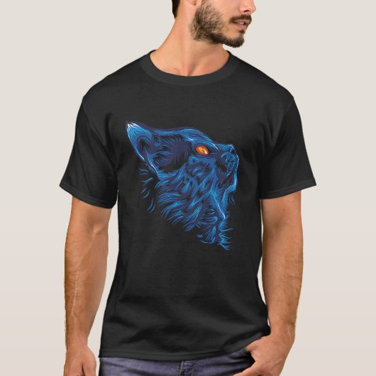 T-shirt Chat Tee Bleu Chat Tee Animal Tee (Devant)