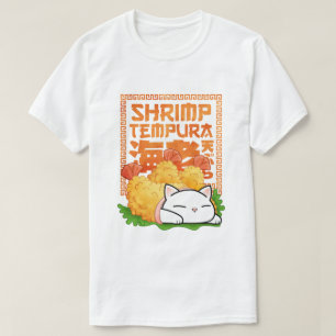T-shirt Chat Tempura crevette