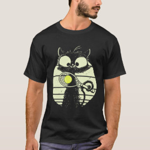 T-shirt Chat Tennis Joueur de Tennis Chat Mignon Drôle Cha