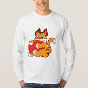 T-shirt Chat tigre à l'amour avec coeur.PNG