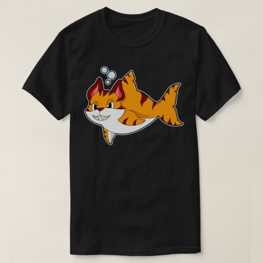 T-shirt Chat tigre comme dans l'eau (Design devant)