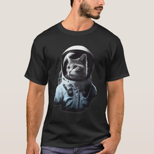 T-shirt Chat tigré de l'espace Astronaute Graphique Kitty (Devant)