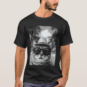 T-shirt Chat tigré drôle selfie chat vacances d'été