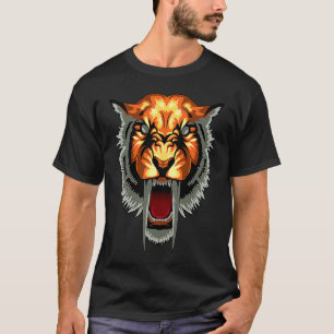 T-shirt Chat tigre du Bengale bouche ouverte grognant