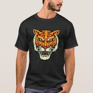 T-shirt Chat tigre du Bengale bouche ouverte grognant