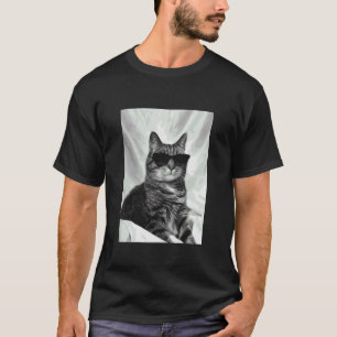 T-shirt Chat tigré mignon avec lunettes de soleil Photo d'