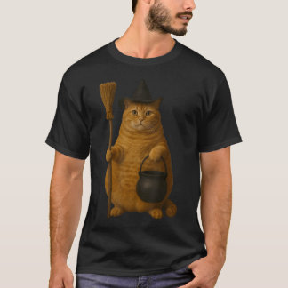 T-shirt Chat Tigre Orange Chunky Fat Kitty Halloween