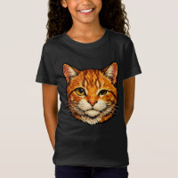Chat tigré orange curieux