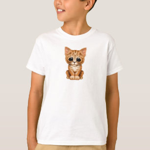T-shirt Chat tigré orange mignon triste de chaton