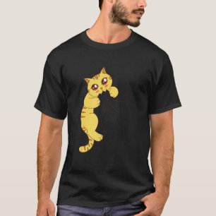 T-shirt Chat Tigre Orange Mordant le Tissu Graphique