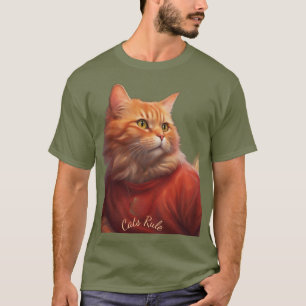 T-shirt Chat tigré orange portant une chemise dit que les