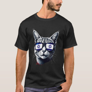 T-shirt Chat tigré patriotique israélien Drapeau israélien