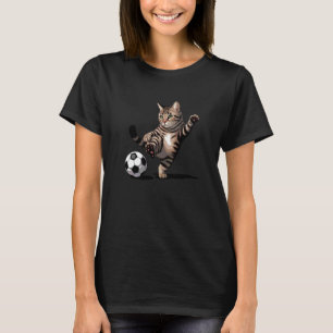 T-shirt Chat tigré rayé donnant un coup de pied dans un ba