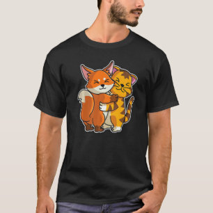 T-shirt Chat Tigre & Renard Animaux Mignons Pour Femmes Câ