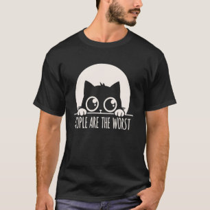 T-shirt Chat Timide Pense Que Les Gens Sont Pires