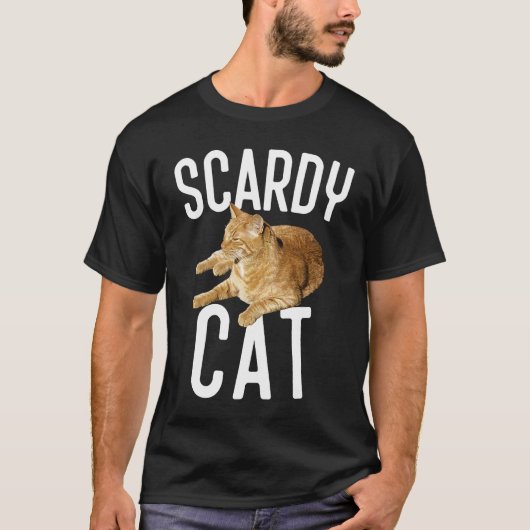 T-shirt Chat timide tabby graphique Halloween (Devant)