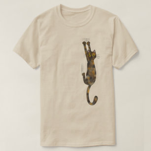 T-shirt Chat Tortoise Coque Accroché   Drôle Tortie Cat