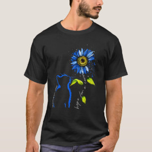 T-shirt Chat Tournesol Bleu Sensibilisation à l'Ostéogenès