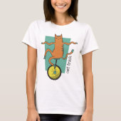 T-shirt Chat Trick Funny Tabby Chat Riding a Unicycle (Devant)