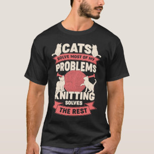 T-shirt Chat tricot pour un Knitter