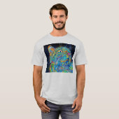 T-shirt Chat Trippy de l'espace (Devant entier)